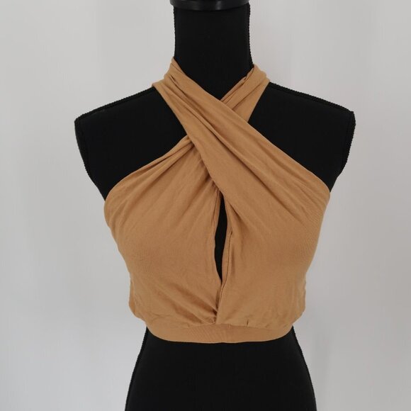 TOBI Women's Tan Cropped Tank Size Medium NWT - Picture 4 of 8